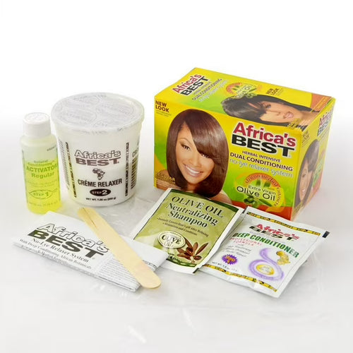 Africa's Best Herbal Intensive Dual Conditioning Adult No-Lye Hair Relaxer, Regular Strength, Normal