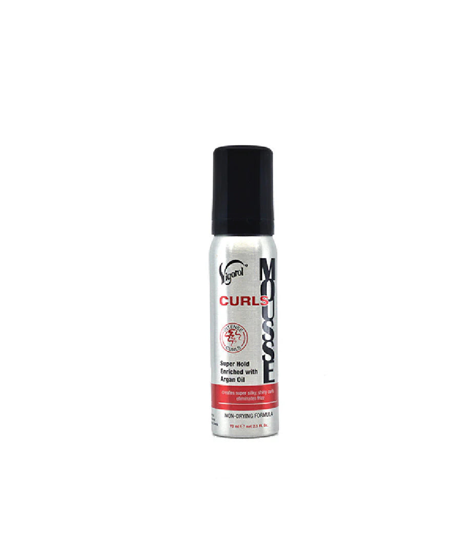 Vigorol Mousse Curls Super Hold Enriched With Argan Oil 2.5oz Travel Size